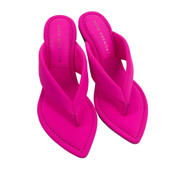 Good American Clear Wedge Sandals Size 8 Hot Pink 002 GA077N-X - Picture 1 of 6